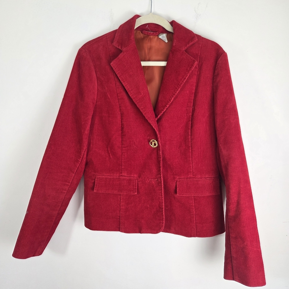 Ruff Hewn Vibrant Red Corduroy‎ Blazer